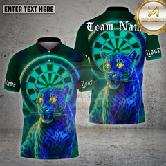 Maxcorners Darts Shirt Neon Panther Dartboard Eyes Multioptions Personalized Name, Team Name Unisex 3D Shirt (4 Colors)
