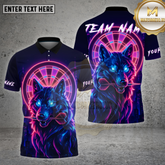 Maxcorners Darts Shirt Neon Wolf Dart Glow Multioptions Personalized Name, Team Name Unisex 3D Shirt (4 Colors)