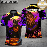 Maxcorners Dart Shirt Halloween Spooky Pumpkin Dartboard Multioptions Personalized Name, Team Name Unisex 3D Shirt (4 Colors)