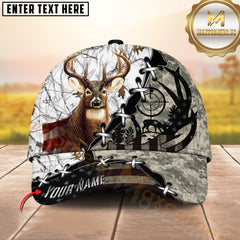 Maxcorners Deer Hunting American Flag Tactical Personalized Name Cap (6 Colors)