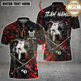 Maxcorners Pitbull Billiards Player Eight Ball Street Style Multicolor Options Personalized Name, Team Name 3D Shirt (4 Colors)