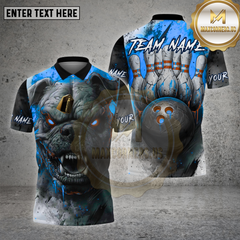 Maxcorners Bowling Shirt Bulldog Rage Bowling Pins Multioptions Personalized Name, Team Name Unisex 3D Shirt (4 Colors)