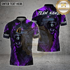 Maxcorners Billiard Shirt Wolf Eyes 8 Ball Multioptions Personalized Name, Team Name Unisex 3D Shirt (4 Colors)
