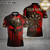Maxcorners Darts Shirt Punisher Skull Blood Dartboard Multioptions Personalized Name, Team Name Unisex 3D Shirt (4 Colors)