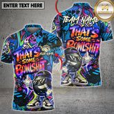 Maxcorners Funny Bowling Graffiti Shirt Cool Cartoon Bowling Ball Street Art Design Multicolor Options Personalized Name, Team Name 3D Shirt (4 Colors)