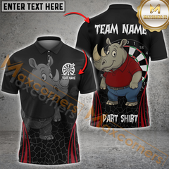 Maxcorners Funny Darts Chunky Rhino & Colorful Dartboard Personalized Name 3D Unisex Shirt