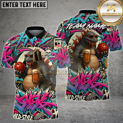 Maxcorners Bowling Shirt Godzilla Graffiti Beer & Bowling Multioptions Personalized Name, Team Name Unisex 3D Shirt (4 Colors)