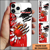 Maxcorners Bowling Phone Case Claw Smash Fire Bowling Ball Aggressive Art Personalized Name Phone Case
