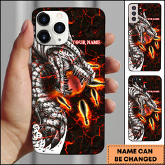 Maxcorners Bowling Phone Case Lava Dragon Breathing Fire Bowling Ball Art Personalized Name Phone Case