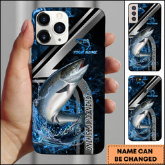Maxcorners Chinook Splash Water Lightning Stripe Dark Blue Art Personalized Name Phone Case