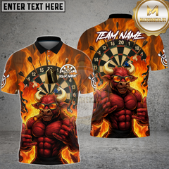 Maxcorners Dart Shirt Smoking Bull Flame Board Multioptions Personalized Name, Team Name Unisex 3D Shirt (4 Colors)