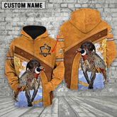 Maxcorners Custom Name Hunting Pheasant Orange Style Shirt 3D All Over Printed Clothes