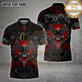 Maxcorners Darts Shirt Winged Skull Roses Multicolor Options Personalized Name, Team Name 3D Shirt (4 Colors)