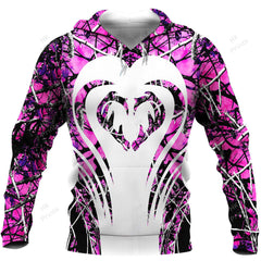 Maxcorners Heart Shape Dear Horns Pink Camouflage Hunting Apparels