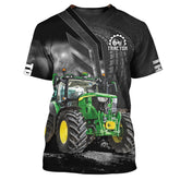 Maxcorners Black Tractor Shirt Truck Driver Shirts Tractor 3D T-Shirt