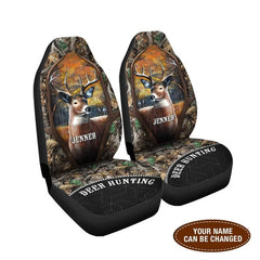 Maxcorners Personalized With Name Deer Hunting Front Car Seat Cover