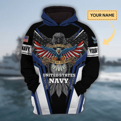 Maxcorners Custom Name Premium Unique Veteran All Over Printed Hoodie