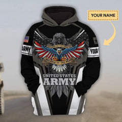 Maxcorners Custom Name Premium Unique Veteran Hoodie All Over Printed