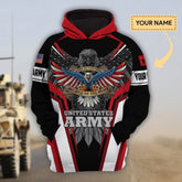 Maxcorners Custom Name Premium Unique Veteran All Over Printed Hoodie