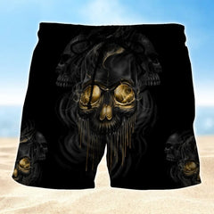 Maxcorners Black Melting Skull Board Shorts