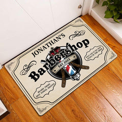 Maxcorners Welcome To Barber Shop Personalized Name & Year Doormat