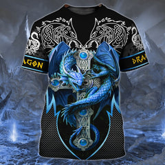 Maxcorners Blue Dragon Tattoo 3D Full Print Shirts SO2612