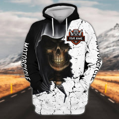 Maxcorners Custom Name Skull And Motorcycles Limited Edition Shirt 3D