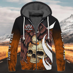 Maxcorners Custom Name Eagle Steals Skull Limited Edition Motorcycles Shirt 3D