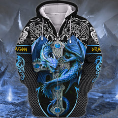Maxcorners Blue Dragon Tattoo 3D Full Print Shirts SO2612