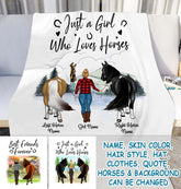 Maxcorners Customer Name Gift For Horse Lover Girl - Blanket