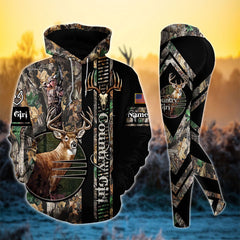 Max Corner Premium Deer Hunting Skull Pattern Country Girl Personalized 3D Style 3 Combo Hoodie & Legging Set