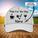 Maxcorners Golf White Hexagon Pattern Customized Name All Over Printed Cap
