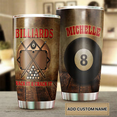 Maxcorners Billiards Rack It And Crack It Personalized Name Tumbler