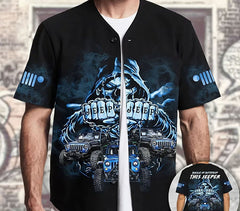 Maxcorners Buckle Up Skull Jeep Jersey Shirt