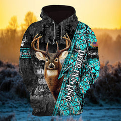 Maxcorners Personalized Best American Flag Deer Hunting Hoodie
