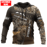 Maxcorners Deer Hunting Personalized Name 3D Over Printed Hoodie