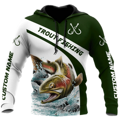 Maxcorners CustomName Trout Gone Fishing Shirts