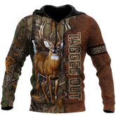 Maxcorners Deer Hunting Personalized Name 3D Over Printed Hoodie