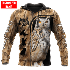 Maxcorners Customized Name Owl Hunting 3D Design All Over Printed