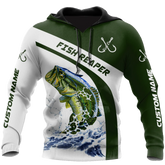 Maxcorners Custom Name Bass Fishing Green