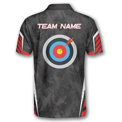 Maxcorners Archery Target Red Black Grunge Style Personalized Name Shirt