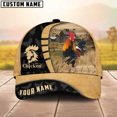 Maxcorners Custom Name Rooster Cattle Farmhouse Field Cap