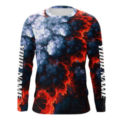 Max Corner Colorful Fishing Jersey Fiery Pattern Custom Christmas long sleeve Fishing Shirts Personalized Christmas Fishing gifts