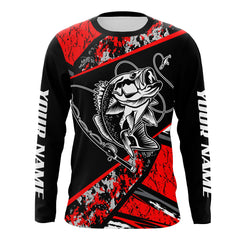 Max Corner Red Camo Bass And Hook Custom Long Sleeve Fishing Shirts Personalized Christmas Fishing gifts
