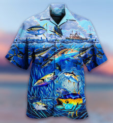 Maxcorners Fishing Love Fish Love Ocean Hawaiian Shirt