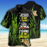 Maxcorners Fishing Is My Therapy Jesus Is My Savior Hawaiian Shirt