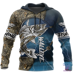 Maxcorners HC Walleye Fishing Gear Shirt Blue