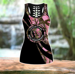 Maxcorners Custom Name Reel Fisherwomen Camo Fishing