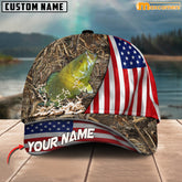 Maxcorners Personalized Zipper Flag Bass Fishing Cap