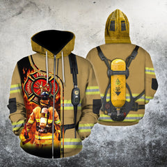 Maxcorners Brave Firefighter 3D Printed Shirt